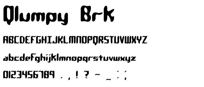 Qlumpy BRK font